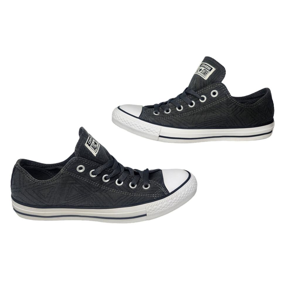 Converse All Star Shoes Womens 9 Gray Geometric Fabric Low Top Sneakers Comfy